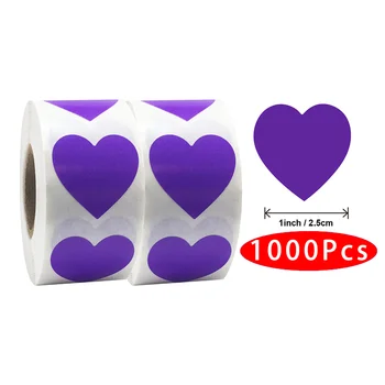 1000Pcs coreean Kawaii Drăguț de Culoare Solidă Sticker Cadou de Nunta de Ambalare Dragoste Inima Eticheta Sigiliu Zero Off Estetice Washi Cerc