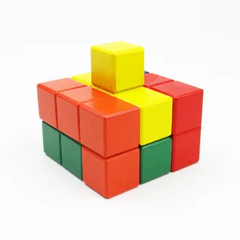 Noutatea Jucării Tetris Magic Cube Multi-color 3D din Lemn Soma Puzzle de Învățământ de inteligență IQ-ul Joc al Mintii Pentru Copii de Adult