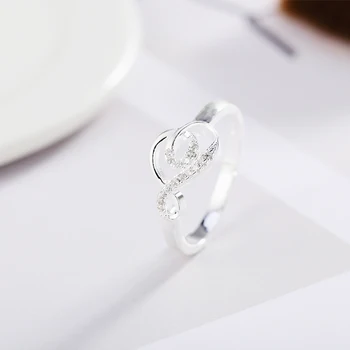DOTEFFIL Argint 925 în Formă de Inimă AAA Zircon Inel Pentru Femei Nunta Petrecere de Logodnă Farmec Cadou Bijuterii de Moda