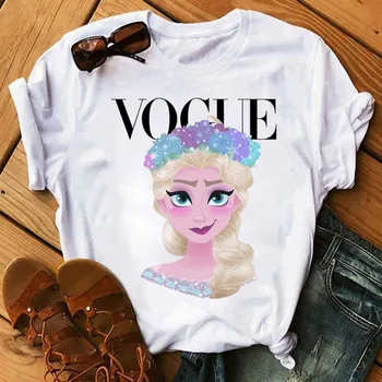 Moda VOGUE Printesa Print T shirt pentru Copii Desene animate Amuzant Casual, de Vara Tricou Confortabil