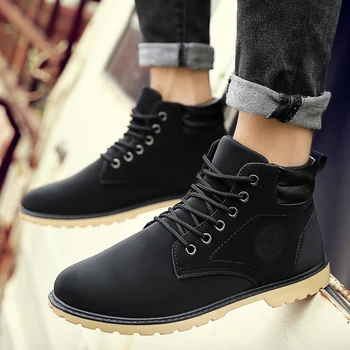 Toamna și iarna moda fierbinte de vânzare cizme barbati cizme de scule cizme cizme motocicleta retro pantofi pentru bărbați pantofi tendință Negru Galben