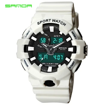 Noua SANDA Brand Sport pentru Bărbați Ceasuri Militare a CONDUS Analogic Digital Ceas Bărbați Impermeabil de Moda, Electronice, Ceasuri de mana 770
