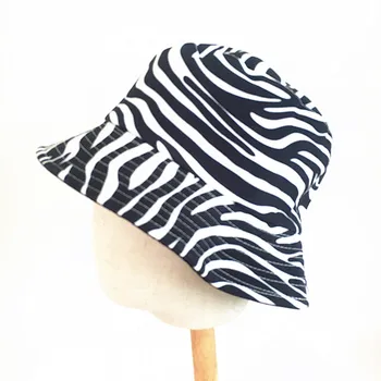 Unisex pentru Adulti barbati din bumbac Zebra imprimate găleată pălărie Femei casual pescuit pescar pălării Capace de protecție solară, pălării