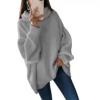 MJARTORIA Modă Plus Dimensiune 2XL Tricotate pulovere Și Pulovere Femei Vrac Guler Lung Sweter Femme Tricotaje, Pulovere Topuri
