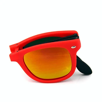 SWOKENCE Colorate Lentile de Pliere ochelari de Soare Femei Barbati Moda Pliabil Portabil Soare Ochelari de Hipster Slab Nit Cadru SA20