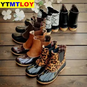 Noul Leopard glezna cizme pentru femei cizme de iarna pentru femeie pantofi Botine femei pantofi de cald femei cizme de iarna Botas Mujer plus dimensiunea 43