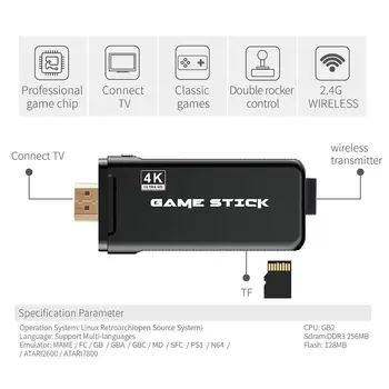 4K Jocuri USB Wireless Consola 3500 Clasic Joc Stick Joc Video Consola de 8 Biți Mini Retro Controler de Ieșire HDMI Dual Player