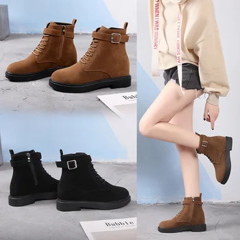 2020 din Piele de Moda Cizme Martin Femeie Pantofi Cald Iarna Dantela-up Glezna Cizme Pentru Femei de Înaltă Calitate, Impermeabil Cizme cu Platforma