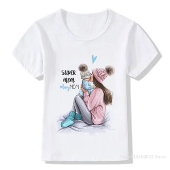 Moda Casual Copil Haine Scurte SleeveFunny Mama Super Frumos Model De Imprimare Tricou Pentru Baieti Copii Mouse-Ul Pentru Copii Baby Tricou