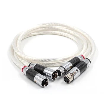 De înaltă Calitate Hifi Pereche XLR Cablu Pur OCC 7N Argint placat cu Cablu Audio Cu Clasa de Top din fibra de Carbon XLR Plug