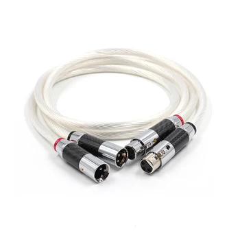 De înaltă Calitate Hifi Pereche XLR Cablu Pur OCC 7N Argint placat cu Cablu Audio Cu Clasa de Top din fibra de Carbon XLR Plug