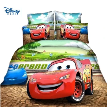 Băiatul set de lenjerie de pat single twin dimensiune Lighting McQueen masini carpetă acopere 2/3/4 bucată de desene animate decor camera pentru copii disney pernă lenjerie de pat
