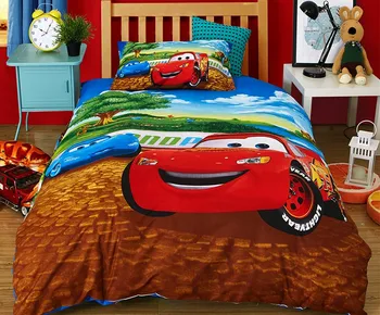 Băiatul set de lenjerie de pat single twin dimensiune Lighting McQueen masini carpetă acopere 2/3/4 bucată de desene animate decor camera pentru copii disney pernă lenjerie de pat
