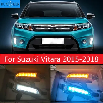 1 set Pentru Suzuki Vitara 2016 2017 2018 12V ABS Lampă de Ceață DRL Daytime Running Light Auto-styling Galben de semnalizare