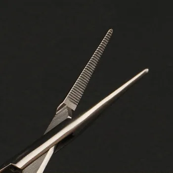 Mâner negru hemostats spital din oțel inoxidabil drept cot de 12,5 cm fine instrument chirurgical hemostatic