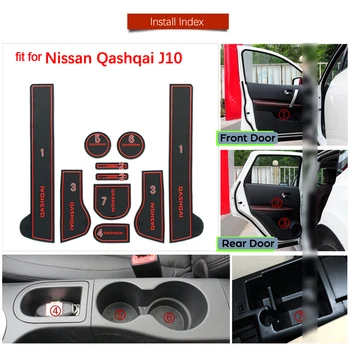 Pentru Nissan Qashqai J10 2007 20018 2009 2010 2011 2012 2013 Anti-Alunecare Poarta Slot Tampon Cauciuc, Cupa Mat Accesorii Autocolante Auto