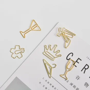 20buc Placat cu Aur Elegant Pictogramă Creative în Formă de Agrafă de Hârtie Marcaj Manualul de Birou din Metal Clip de Hârtie