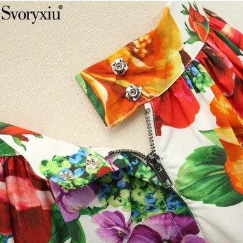 Svoryxiu 2020 Pista Designer de Moda de Vara Fusta Mini Talie Inalta Femei Floare de Imprimare Fermecător Fusta Feminin