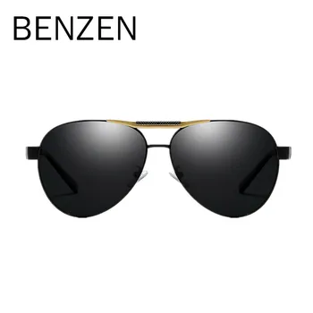 BENZEN Clasic Pilot Bărbați ochelari de Soare Polarizate Masculin Ochelari de Soare UV 400 de Epocă de Conducere Ochelari Ochelari Negri Cu Cazul 9307