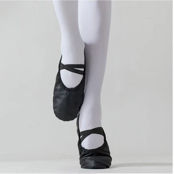 Tiejian Piele naturala Stretch Jazz Dans Pantofi Pentru Femei Balet Jazzy Dans Pantofi Profesori de Dans Sandale Exercițiu de Pantofi