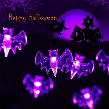 Halloween 10/20 Zana Liliac Solare Șir de Lumini 3D Lilieci Oribil Lumini de Halloween Pentru Petrecerea de Craciun Decoratiuni de Exterior