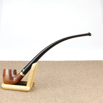 Noi 23cm Lungă Conductă de Fumat 3mm Filtru Rosewood Tutun de Pipă, instrumente gratuite set cadou de Fum Țeavă Îndoit Țeavă de Lemn de Trandafir