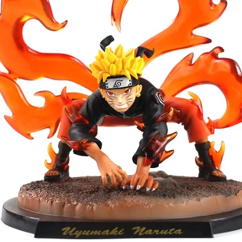 19cm Naruto Uzumaki Naruto Vulpea Coada Figura Jucării din PVC, Model de Colectie Papusa