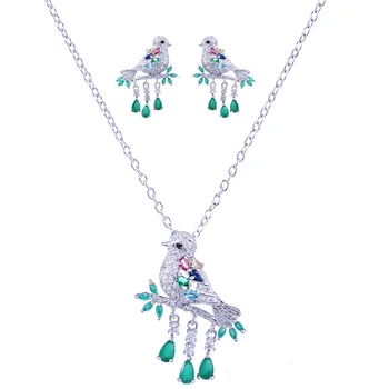 SINZRY NOUA creatie Cubic Zirconia ciucure pasăre cercei Pandantiv Coliere seturi de Bijuterii moda bijuterii costum pentru femei