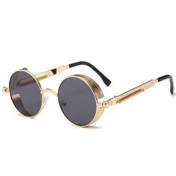 Metal Rotund Steampunk Bărbați ochelari de Soare pentru Femei Ochelari de Moda Designer de Brand Cadru Retro Vintage ochelari de Soare de Înaltă Calitate UV400