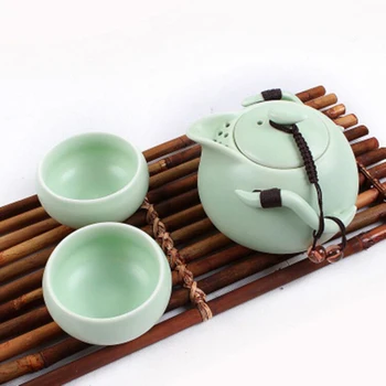 Portable set de Ceai include 1 Ceainic, 2 cesti de ceai,Frumos și ușor ceainic ceainic,China Travel Ceramic Portabil Teaset gaiwan