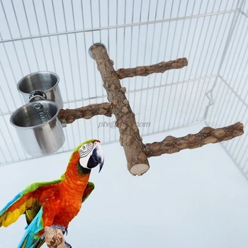 Papagal Biban Natura Lemn Fileu Ramură Pasăre Sta Alimentare Ceașcă Laba Slefuire Stick Platforma Papagalul Cușcă Accesoriu