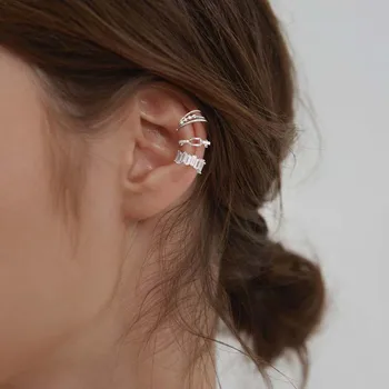 A construi socialismul cum 3pcs/set Argint 925 Ear Cuff Pentru Femei, Fără Piercing Set de Cercei Earcuff Argint Moda Bijuterii Ureche Clipuri