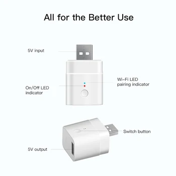 SONOFF 5V Micro Smart Home Wireless Wifi Mini USB Smart Adaptor Comutator EWeLink APP Control de la Distanță Funcționează Cu Alexa de Start Google