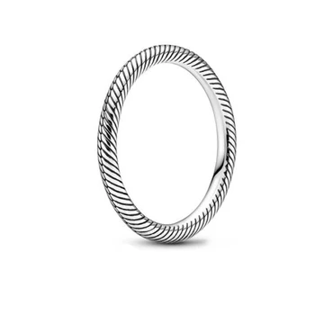 Argint 925 2020 Nou Toamna de argint de culoare Lanț de Șarpe Model de Inel Pentru Femei Brand Engagement Originale Inele Bijuterii