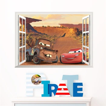Livrare gratuita desene animate mcqueen prin decalcomanii de perete decor acasă living disney cars autocolante de perete din pvc de artă murală diy postere