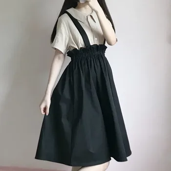 Japoneze la colegiu stil dulce lolita rochie vesta+tricou drăguț set de două piese fata kawaii lolita gotic set loli cos