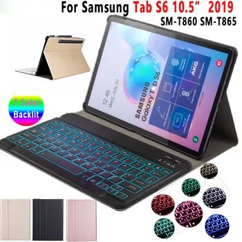 Caz de tastatură pentru Samsung Galaxy Tab S6 10.5 2019 SM-T860/SM-T865 T860 Piele PU Stand Detașabil Tastatură Tableta Smart Cover