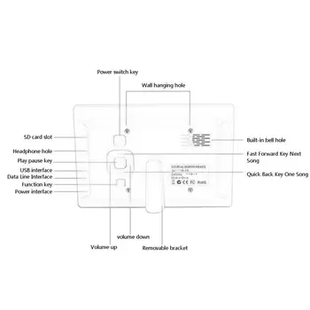 7 Inch Digital Photo Frame IPS Ecran Tactil Senzor de Mișcare Imagine Multi-funcție USB SD de Control de la Distanță Inteligent Cadre Decorative