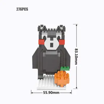 Fierbinte Lepining creatorii Kumamoto Ken mascota Kumamon portocaliu inima urs negru mini micro diamant blocuri model cărămizi jucarii