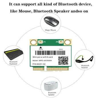 2400Mbps Wifi 6 Rețea Wlan Wifi Card Bluetooth 5.0 Dual Band 802.11 ax/ac Adaptor Wireless Jumătate Mini PCI-E 2,4/5Ghz Pentru Win 10