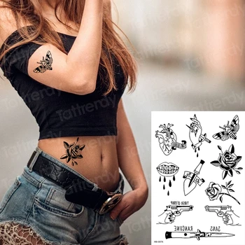 6pcs nou chinezesc tatuaj temporar set Tigru, fluture, floare brațul tatoo buddha geisha tatuaj devorator al morții tatuaj fals tatuaj corp