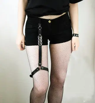 Ham De Piele Corpul Robie Cușcă Sexy Femei Cablajului Lenjerie De Talie Mare Bretele Punk Rock Pentru Femei Portjartier Ciorapi