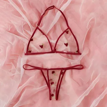 25# Femei Sutien Sexy G-string Thong Pijamale Lenjerie de corp Lenjerie de Dantelă Floare Ispita Sexy Sleepwear Lenjerie Scurtă Seturi