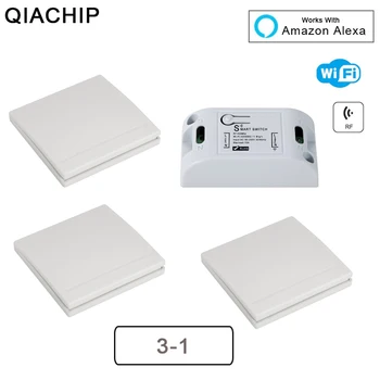 QIACHIP Wifi Wireless 433MHz RF Releu 1CH AC 220V Receptor Smart Home Întrerupător Modul + 86 Lampă de Perete Comutator de Control de la Distanță