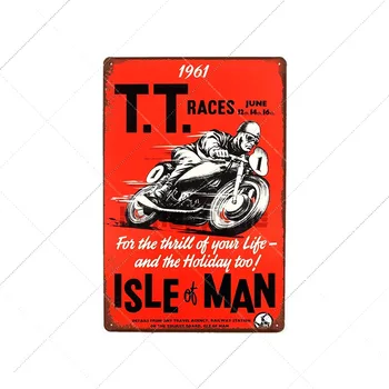 Retro Isle of Man TT Tablă de Metal Semne de Epocă, Motociclete Poster Curse Placa Pub Bar Garaj Arta de Perete Decor 20x30cm