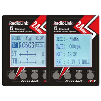 RadioLink RC6GS V2 2.4 G 6CH Masina Rc Controller Transmițător w/ R7FG Gyro în Interiorul Receptorului pentru Masina RC Boat (600m Distanta)