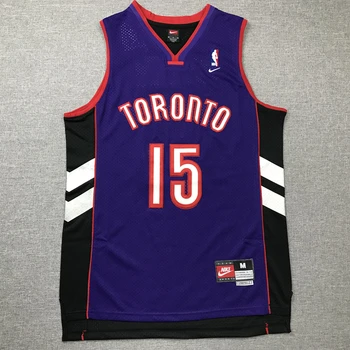 NBA Bărbați Toronto Raptors #15 Vince Carter Baschet Tricouri Față În Violet Și Înapoi În Negru
