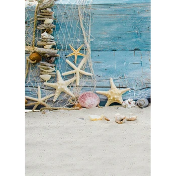 Mehofoto Coajă Scoică steaua de mare Fundal Fotografie Plajă de Nisip Fondul pentru Nou-născut Fotografice S-584