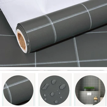 Wokhome PVC, Auto-adeziv pentru tapet de perete hârtie de stickere pentru baie living dormitor Tapet pentru pereți în formă de rulouri de perete Decor
