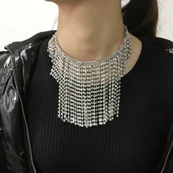 MANILAI de Lux Maxi Pietre Ciucure Coliere Pentru Femei Guler Cravată Nunta Bijuterii de Cristal Declarație Colier cu Pandantive